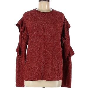 Scotch & Soda Red Ruffle Sleeve Top
